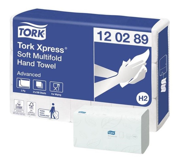 Tork xpress m-fold 2-laags 21x34cm soft wit h2