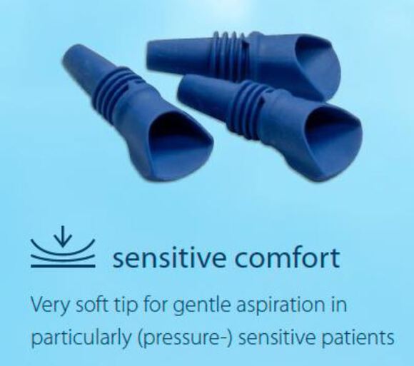 Vacusoft tips refill / sensitive comfort blauw