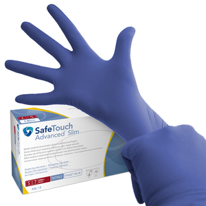 safetouch advanced slim blue nitril pf small