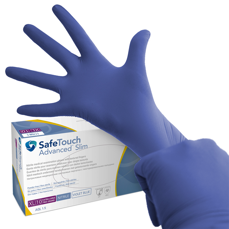 Safetouch advanced slim blue nitril pf x-large