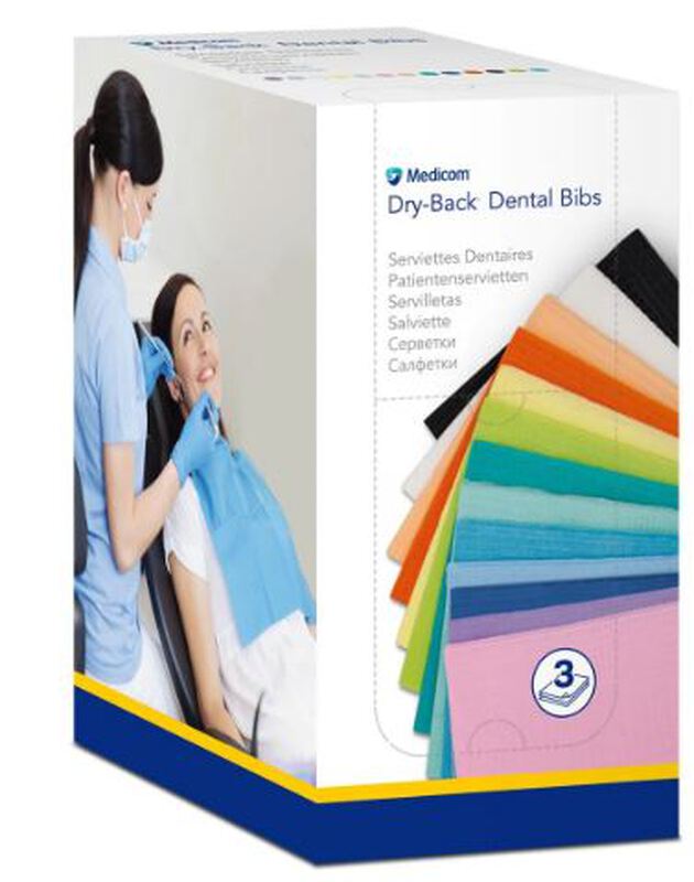Dry-back dental bibs servetten dispenser wit
