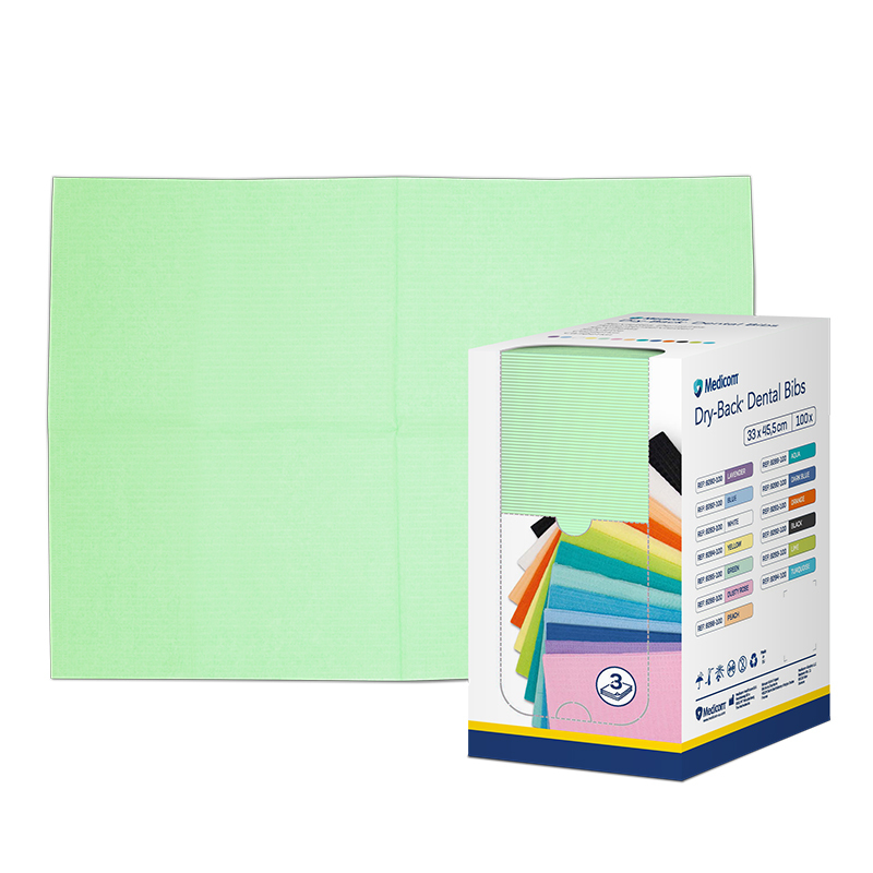 Dry-back dental bibs servetten dispenser groen