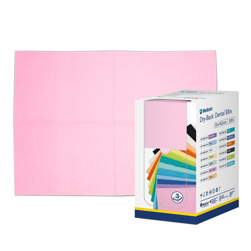 Dry-back dental bibs servetten dispenser dustyrose