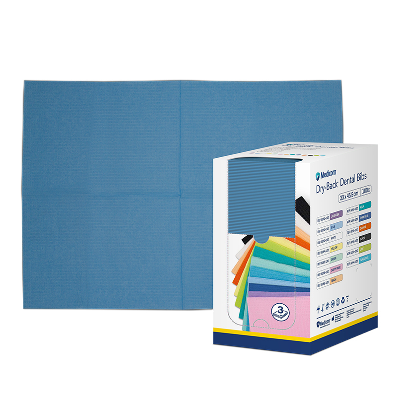 Dry-back dental bibs servetten dispenser d.blauw