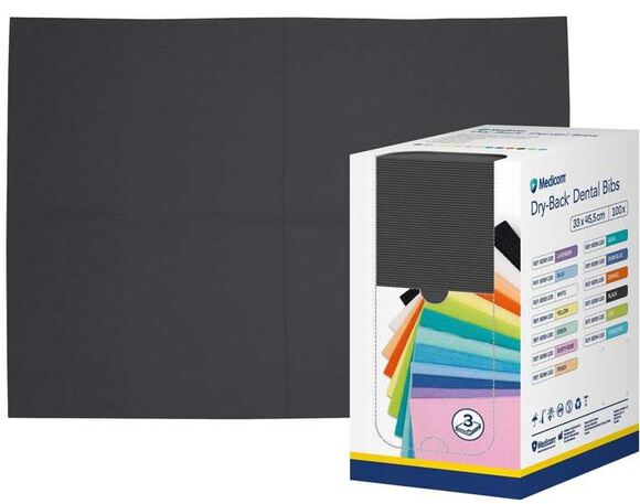 Dry-back dental bibs servetten dispenser zwart
