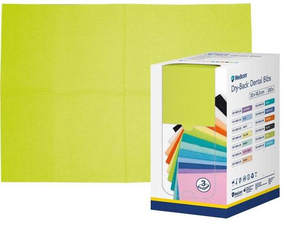 Dry-back dental bibs servetten dispenser lime