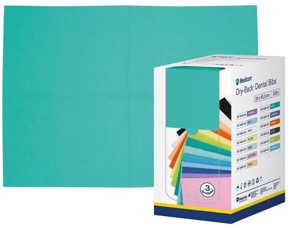 Dry-back dental bibs servetten dispenser turquoise