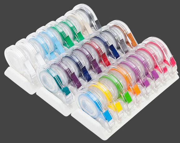 Zirc e-z id tape neon groen rol met dispenser