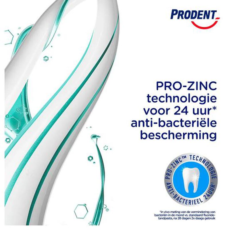 Prodent tandpasta wit+fris effectief tegen vlekken