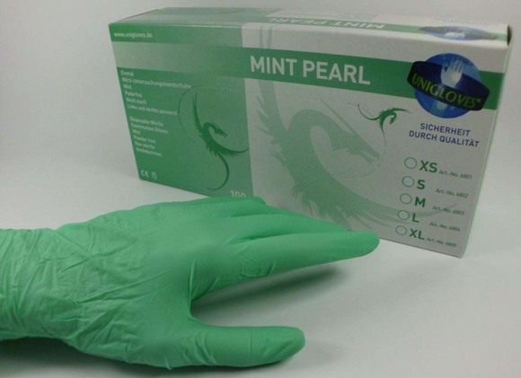 Nitrile handschoenen mint pearl medium