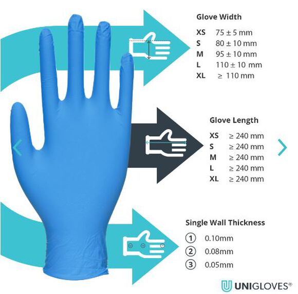 Nitrile handschoenen blauw pearl large