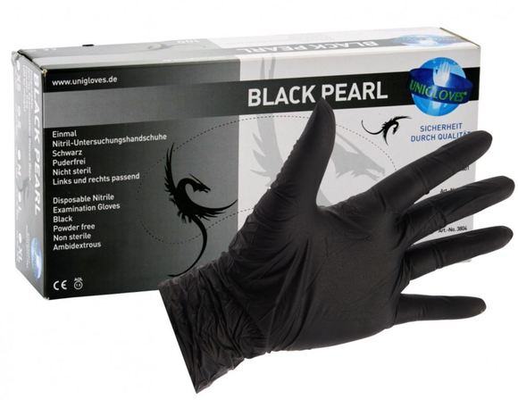 Fhs nitrile handschoenen black pearl (zwart) xs