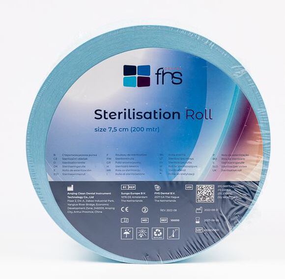 Fhs sterilisatiefolie op rol 7,5cmx200m