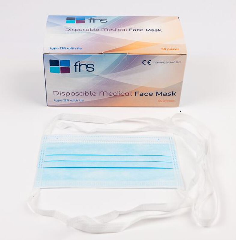 Fhs mondmaskers type iir met koord blauw