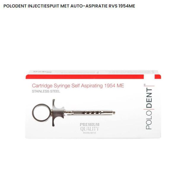 Polodent injectiespuit + autospiratie rvs 1954me