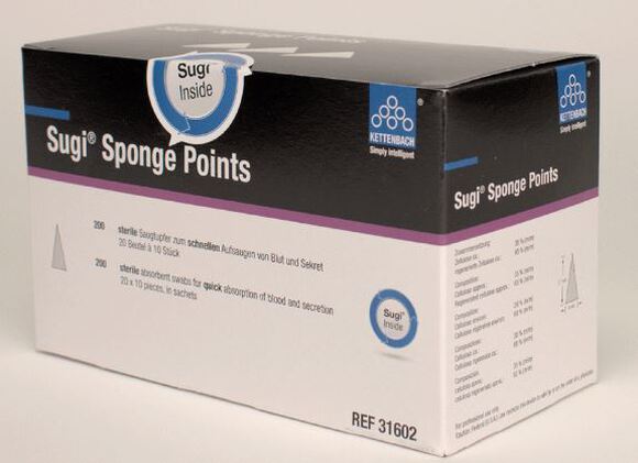 Sugi sponge points, triangular 17x8mm sterile