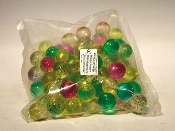 Speelgoed stuiterballen glitter 27mm