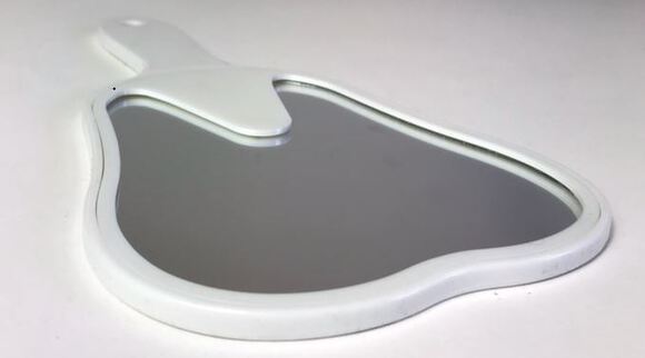 Handspiegel kiesvorm wit klein v/d patient