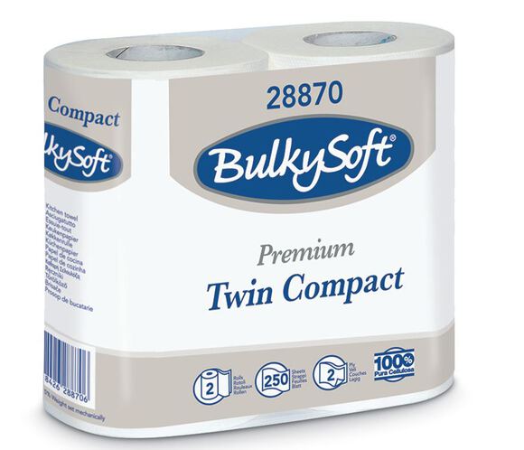Bulkysoft premium twinpack keukenrol 21,5cm 55mtr