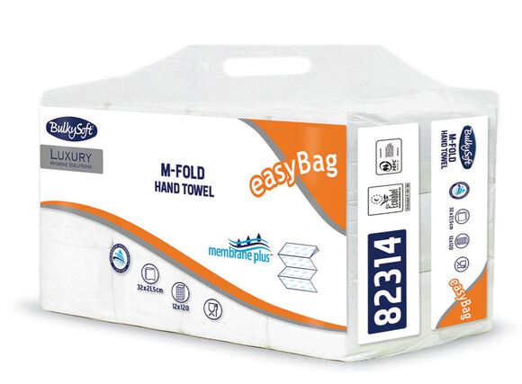 Bulkysoft m-fold handdoekjes 21,5x32cm 3-l easybag