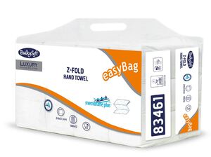 bulkysoft z-fold handdoekjes 21,5x24cm 3-l easybag