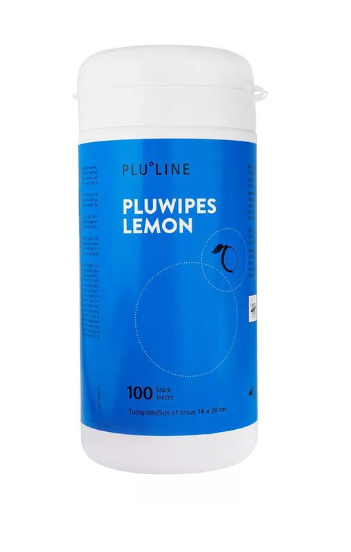 Pluwipes lemon lege bus voor desinfectiedoekjes