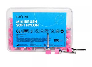 pluline minibr. polijstborstels soft nylon ra roze