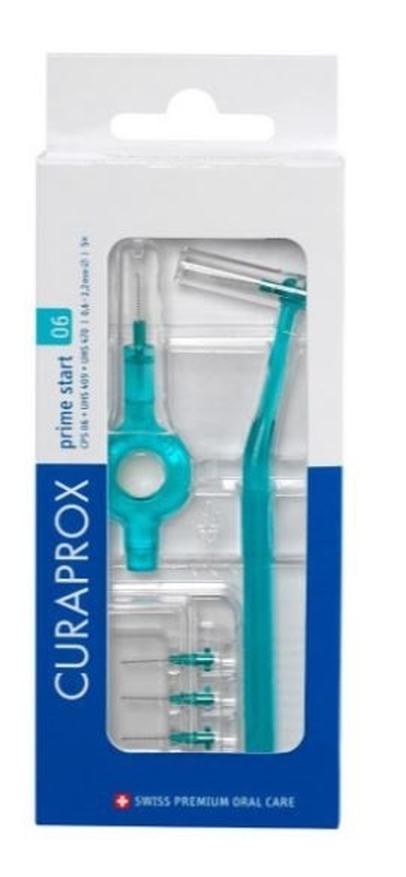 Curaprox cps 06 prime start 0,6/2,2mm blauw + heft
