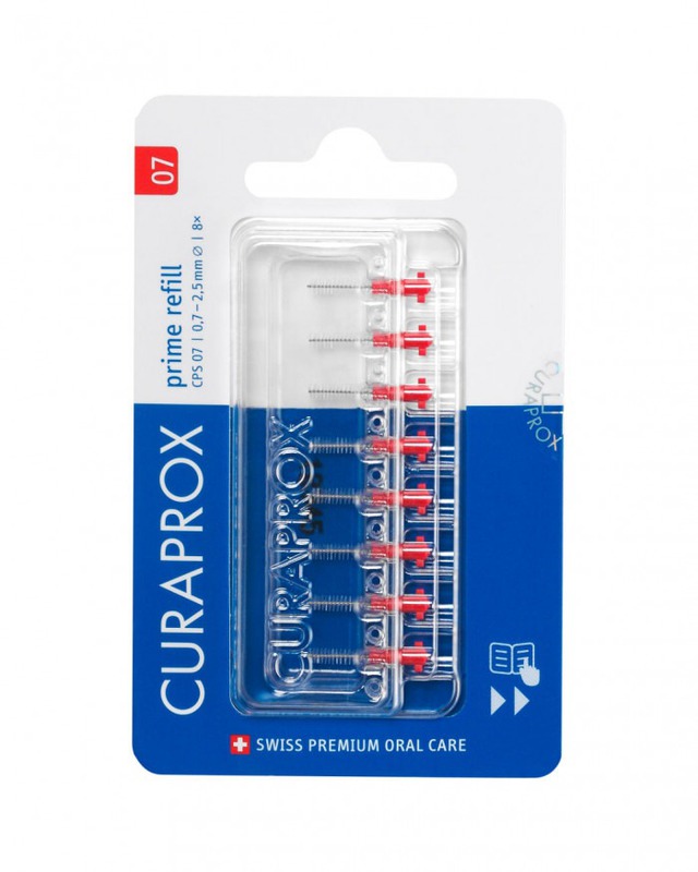 Curaprox cps 07 prime refill 0,7/2,5mm rood
