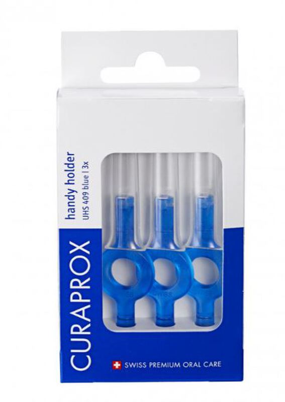 Curaprox uhs 409 handige houder blauw met dop