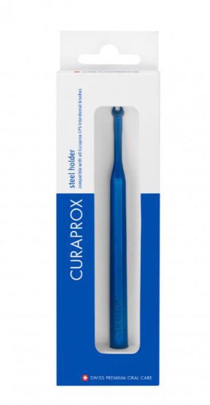 Curaprox uhs 475 ragerhouder staal blauw