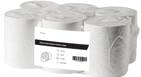 Poetsrol midi cellulose coreless 1l 20x18,5cm