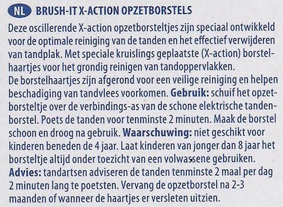 X-action brush-it opzetborstels (past op oral-b)