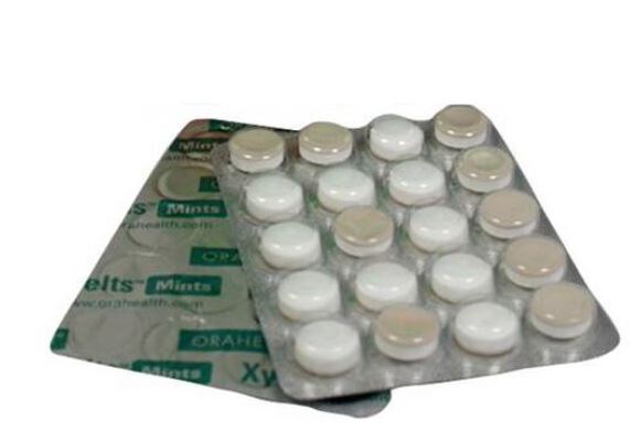 Xylimelts droge mond milde munt tabletten