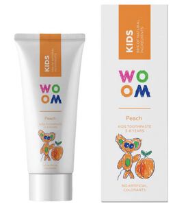woom junior tandpasta 3-8 jaar peach