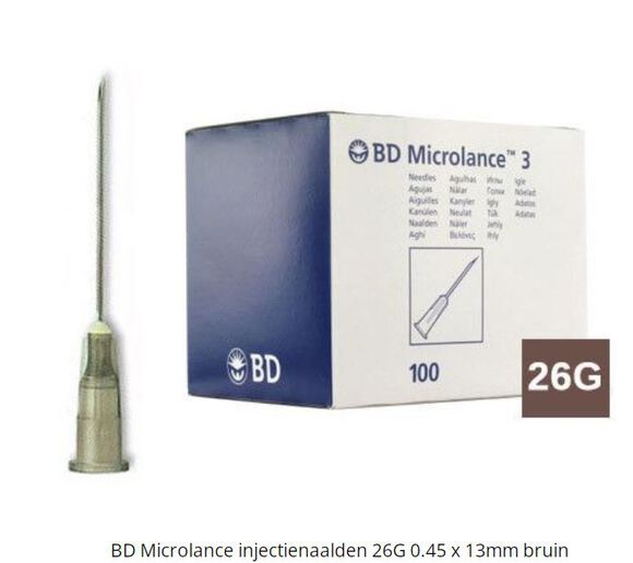 Bd microbalance naalden 26g 0,45x13mm bruin.