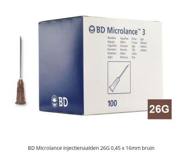 Bd microbalance injectienaalden 26g 0,45x16mm br.