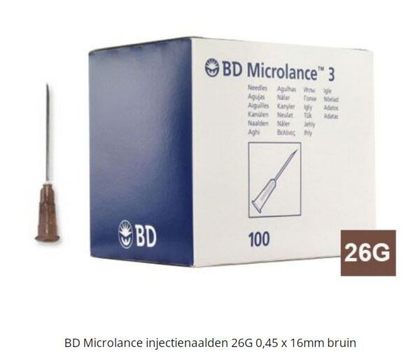 Bd microbalance naalden 26g 0,45x16mm bruin.