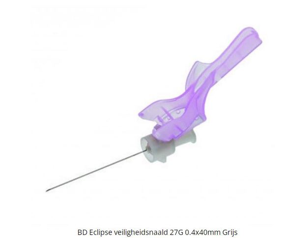 Bd eclipse veiligheidsnaalden 27g 0,4x40mm grijs