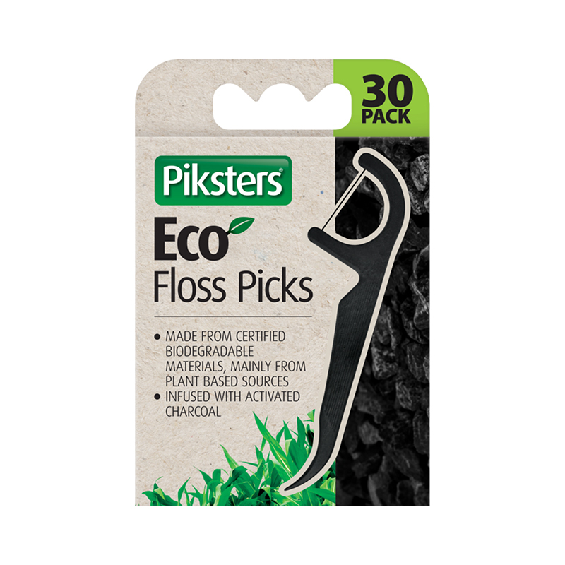 Piksters eco charcoal floss picks