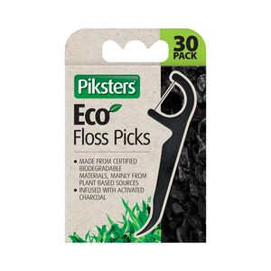 piksters eco charcoal floss picks