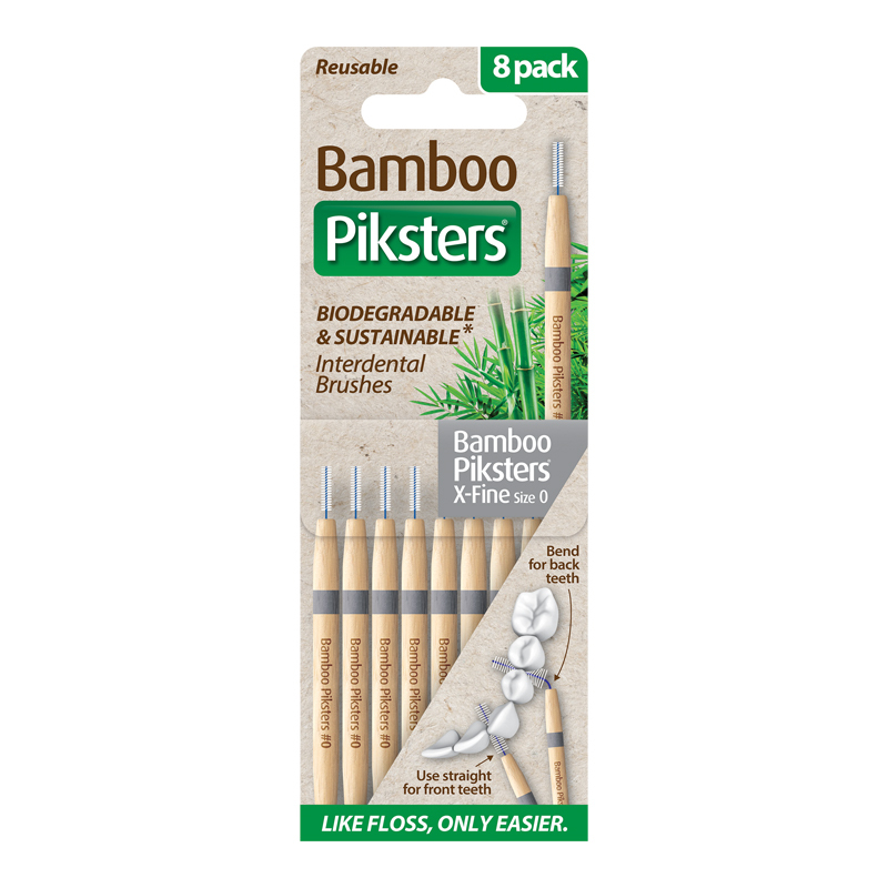 Bamboo piksters ragers size 0 x-fijn silver