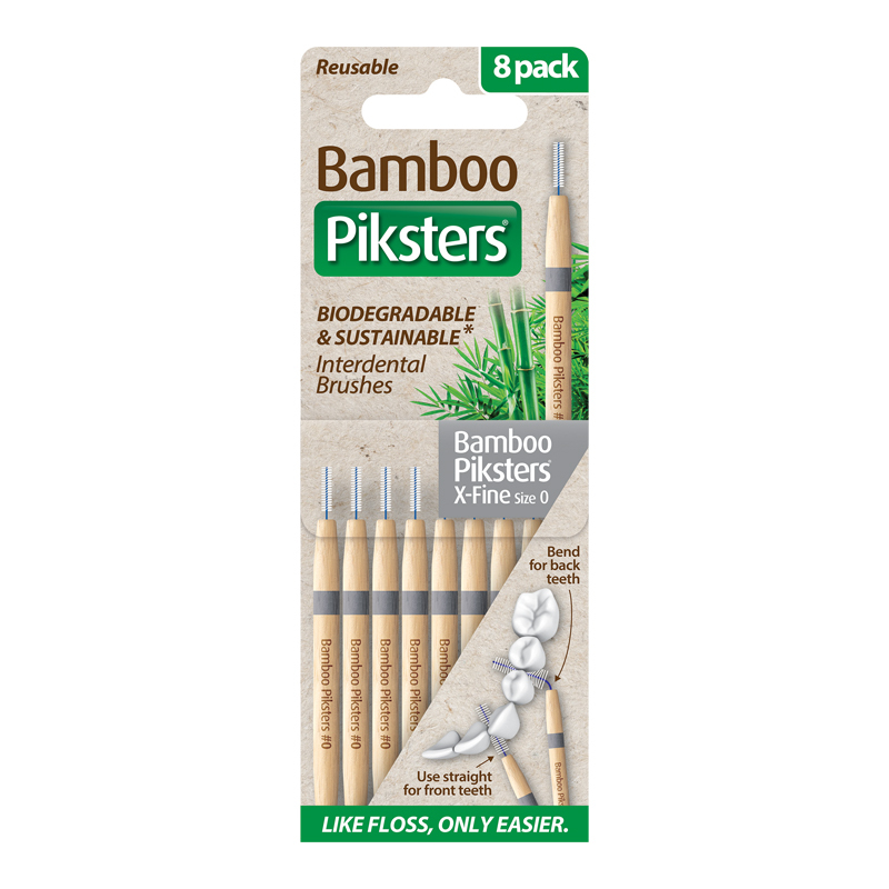 Bamboo piksters ragers size 0 x-fijn donkergrijs