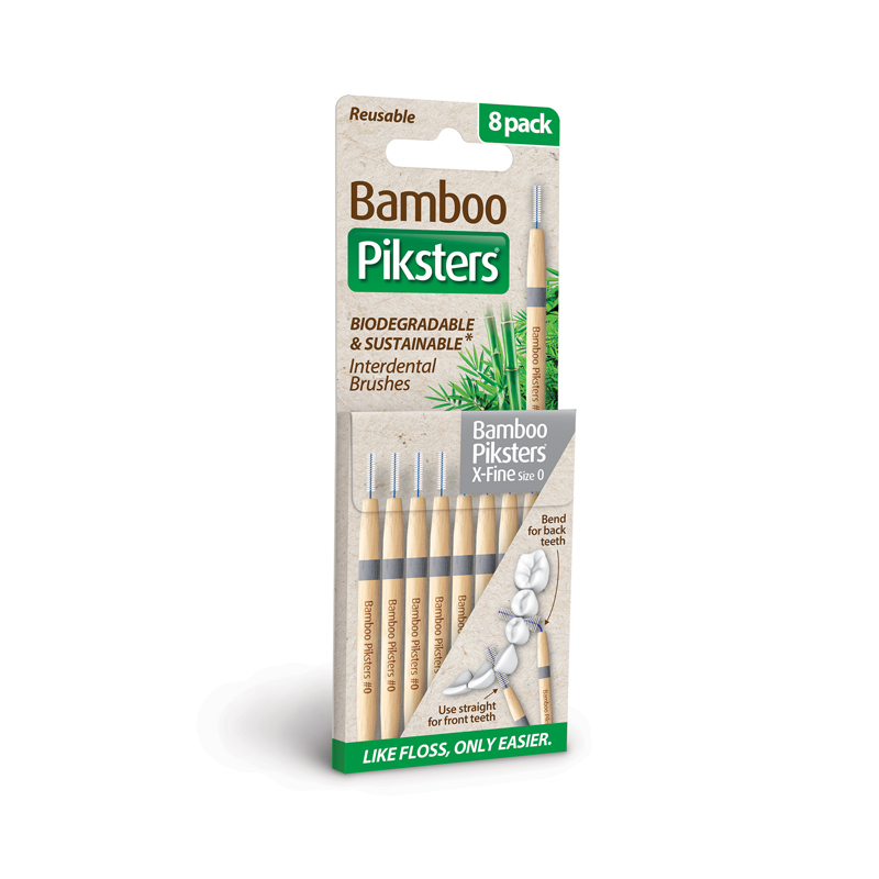 Bamboo piksters ragers size 0 x-fijn donkergrijs