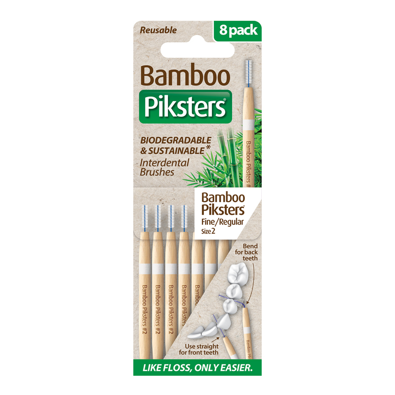 Bamboo piksters ragers size 2 fijn/reg lichtgrijs