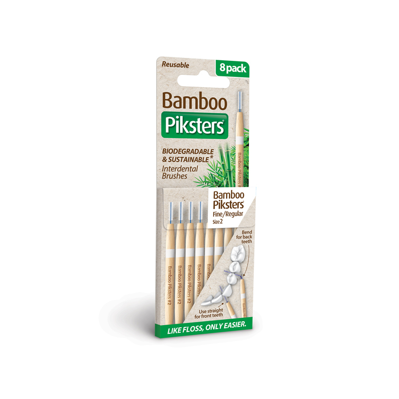 Bamboo piksters ragers size 2 fijn/reg lichtgrijs