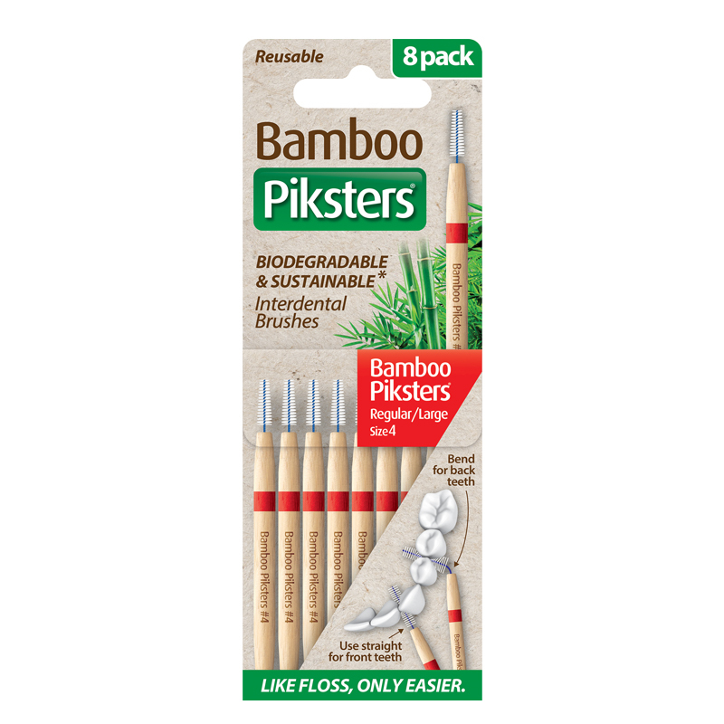 Bamboo piksters ragers size 4 reg/large rood