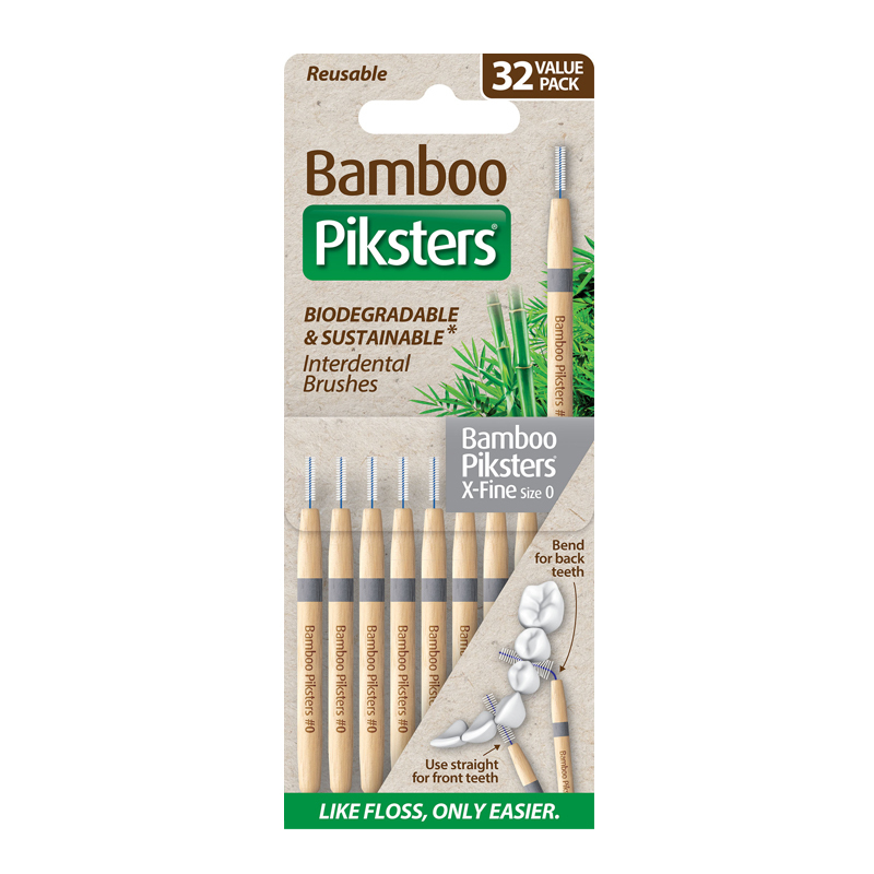 Bamboo piksters ragers size 0 x-fijn donkergrijs
