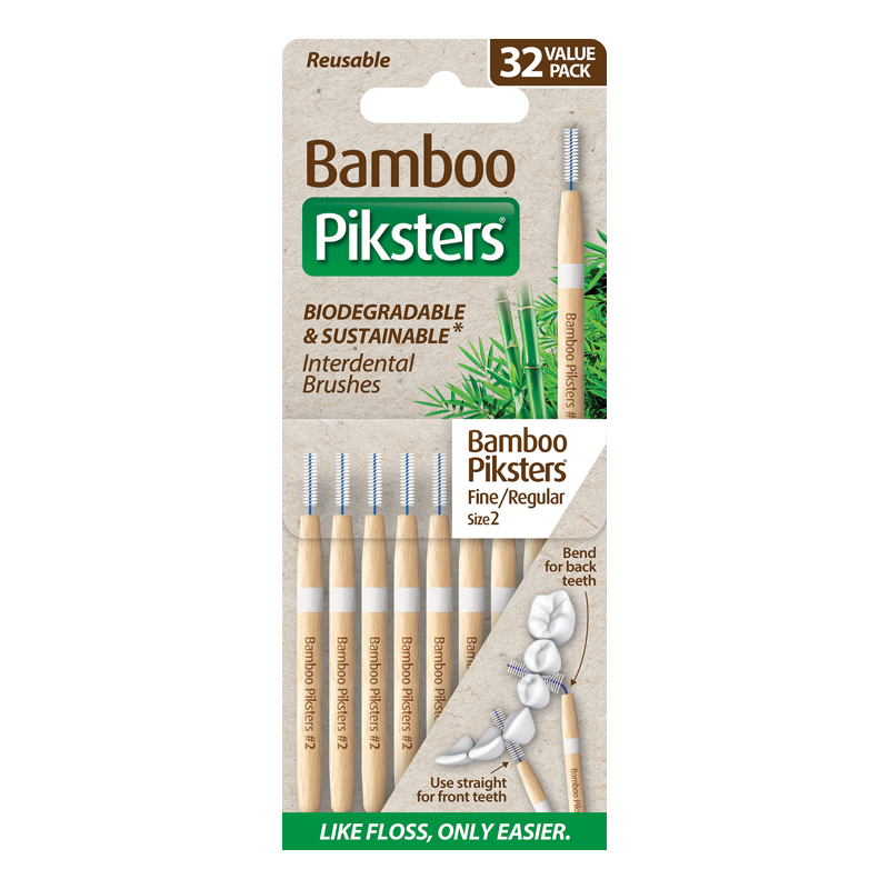 Bamboo piksters ragers size 2 fijn/reg lichtgrijs