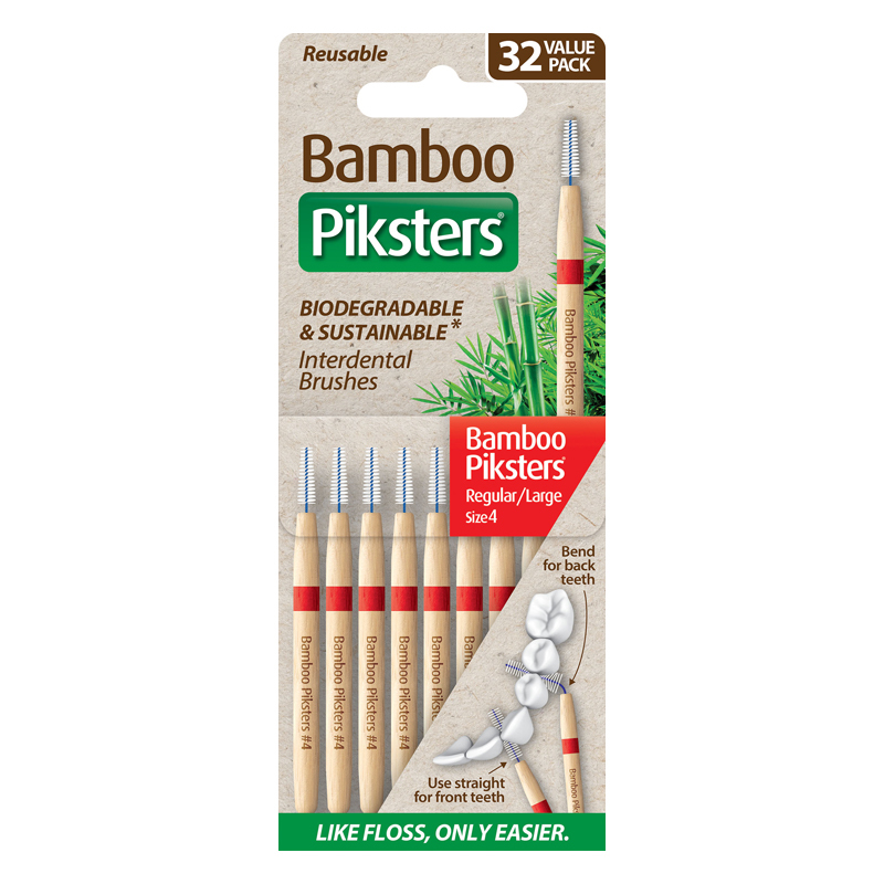 Bamboo piksters ragers size 4 reg/large rood